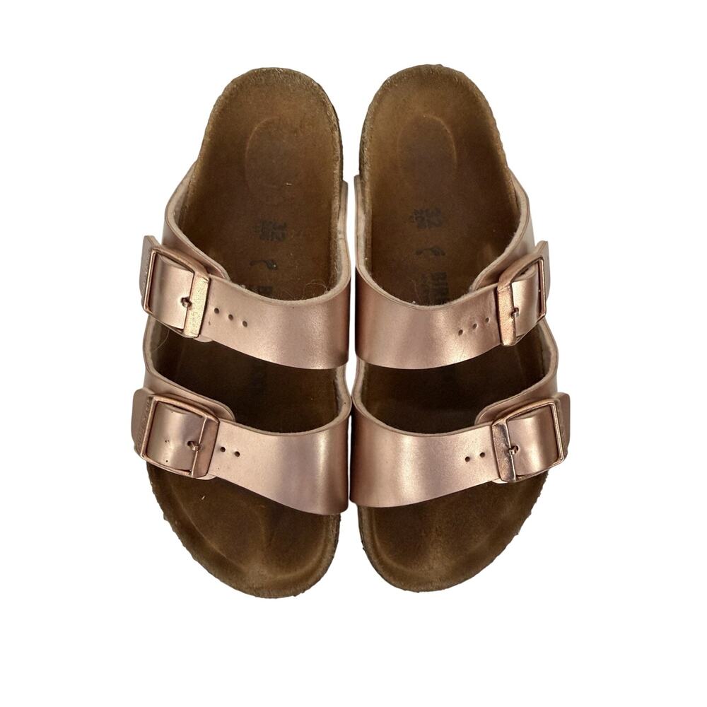 Birkenstock Arizona Rose Gold Metallic Sandals EU 32